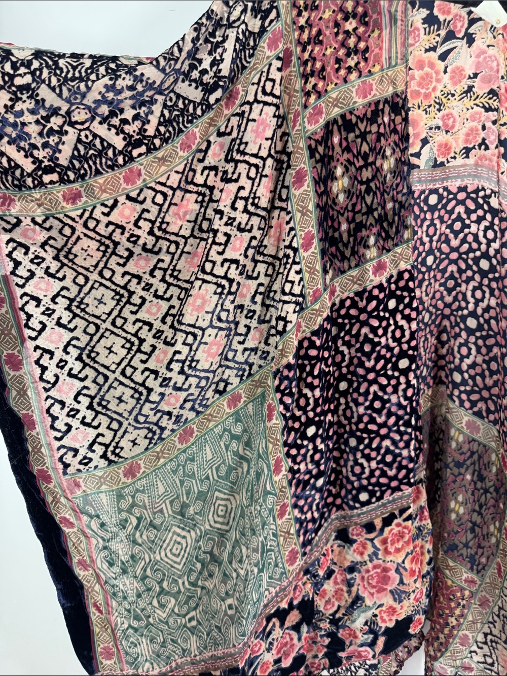 Anthropologie Akemi + Kin Boho Kimono Floral Patchwork Multicolor Flowy Duster - Picture 4 of 13